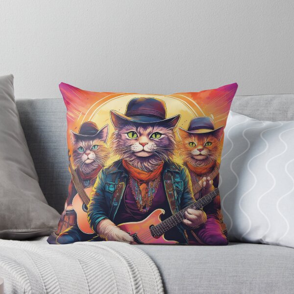 Item preview, Cool Cat Band - Retro Rock Feline Musicians designed and sold by HerdemDigiLife.