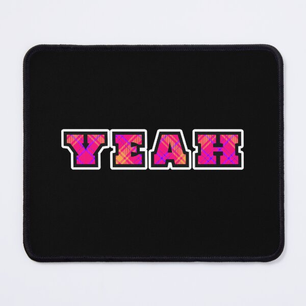 Item preview, yeah, checkered writing, vivid pink yeah designed and sold by silent-violin.