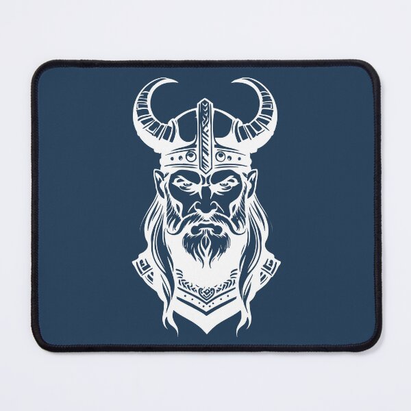 Item preview, Gorgeous depiction of a Viking with a beard wearing a helmet—Norse mythology art print designed and sold by luisalfonso1989.