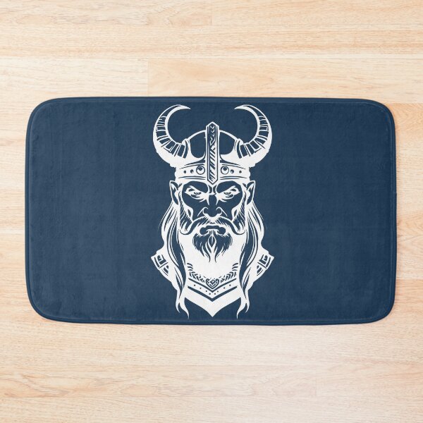 Item preview, Gorgeous depiction of a Viking with a beard wearing a helmet—Norse mythology art print designed and sold by luisalfonso1989.