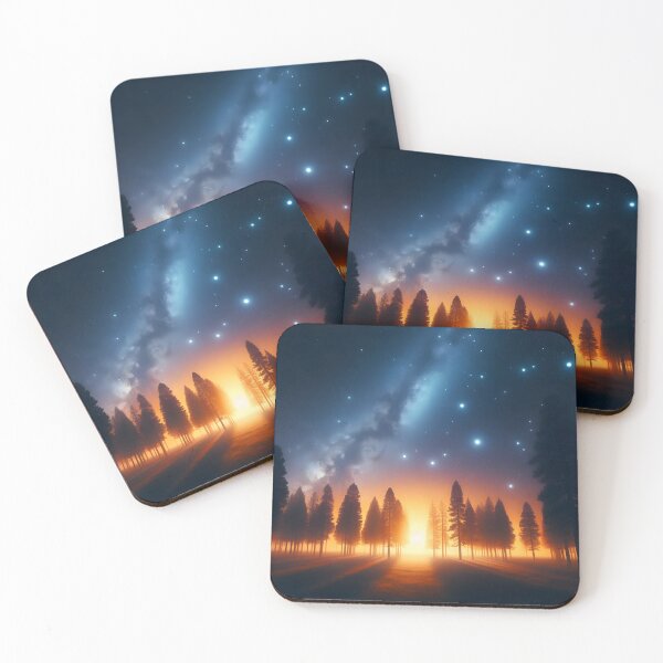 Item preview, coniferous forest in the evening sun designed and sold by Heidi25L.