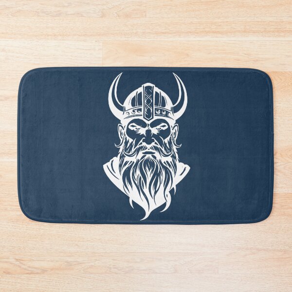 Item preview, Norse mythology art print with a handsome Viking helmet illustration with a beard designed and sold by luisalfonso1989.