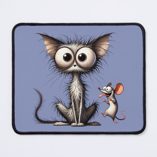 Item preview, Scrawny cat and mocking mouse. A funny t-shirt design designed and sold by FusiTink.