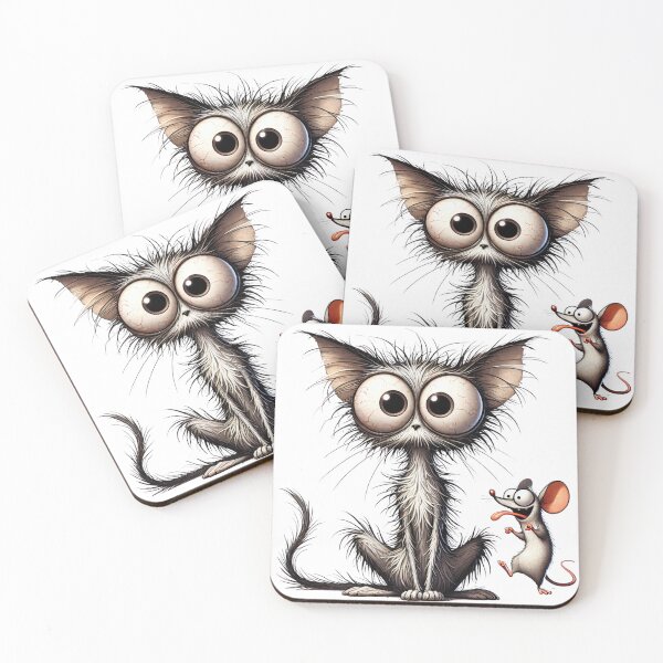Item preview, Scrawny cat and mocking mouse. A funny t-shirt design designed and sold by FusiTink.