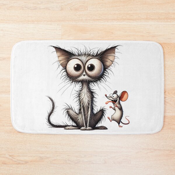 Item preview, Scrawny cat and mocking mouse. A funny t-shirt design designed and sold by FusiTink.