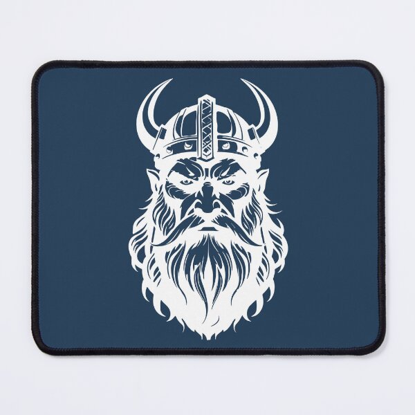 Item preview, Lovely depiction of a Viking with a beard wearing a helmet—Norse mythology art print designed and sold by luisalfonso1989.