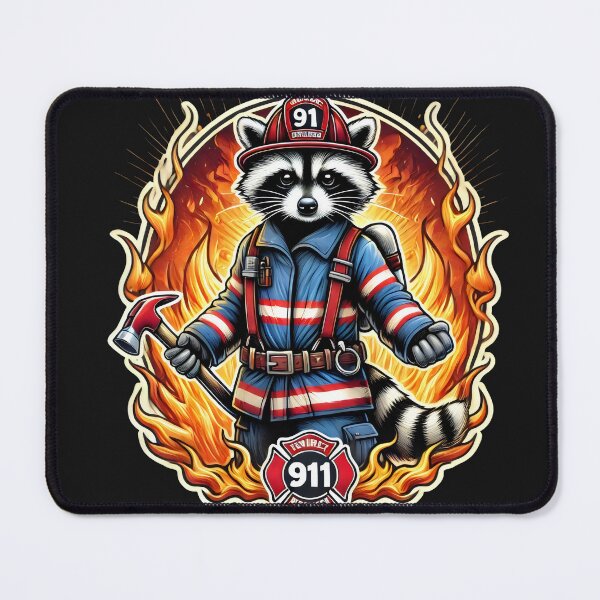 Item preview, Fireman raccoon designed and sold by SaNNty.