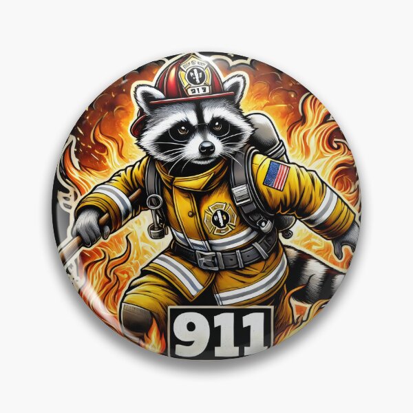 Item preview, Fireman raccoon designed and sold by SaNNty.