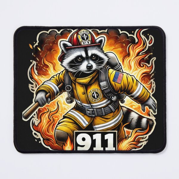 Item preview, Fireman raccoon designed and sold by SaNNty.