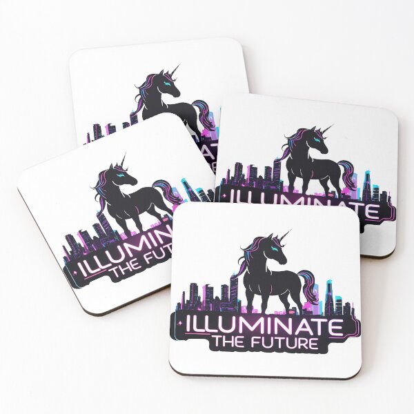 Item preview, Illuminate the Future - Holographic City Unicorn designed and sold by zoughlal.