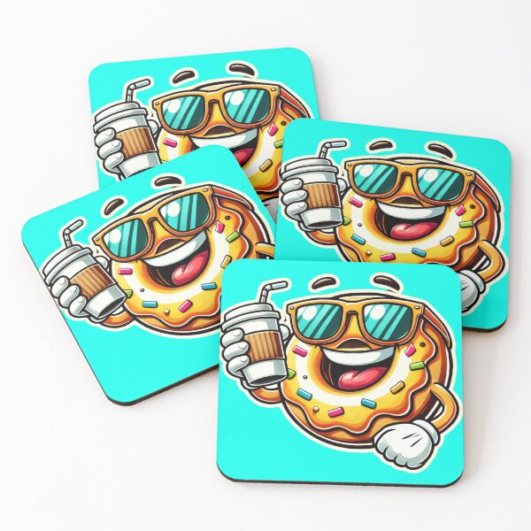 Item preview, Happy Donat with Glasses and Coffee designed and sold by BestDetailer.