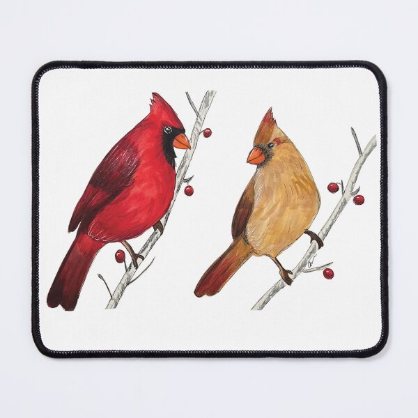 Item preview, Cardinals – Male & Female Bird Illustration designed and sold by Soft Static.