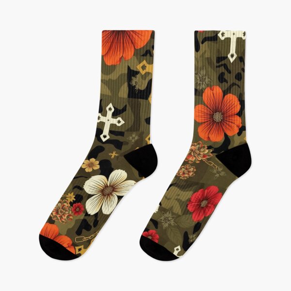 Item preview, Camo and orange floral  designed and sold by Roxburylane.