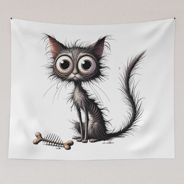 Item preview, Surprised scrawny cat. A funny t-shirt design designed and sold by FusiTink.