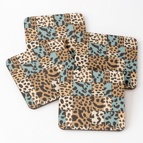 Item preview, Teal and brown animal print Patchwork  designed and sold by Roxburylane.