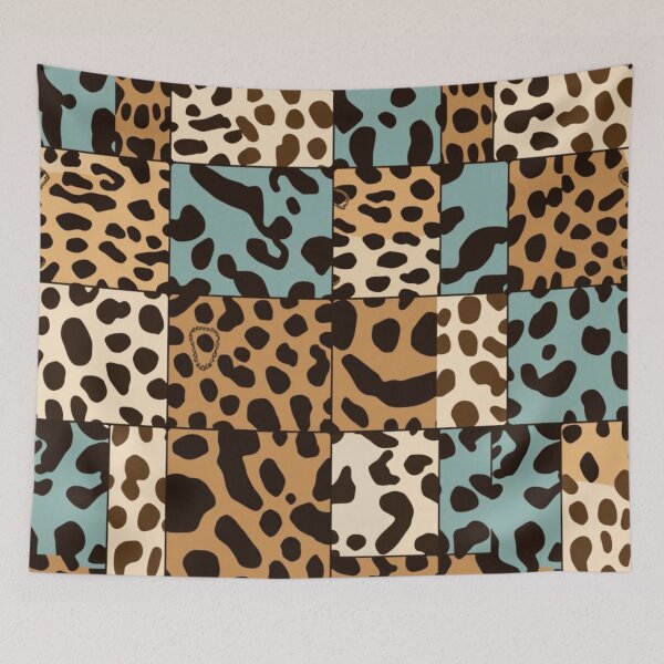 Item preview, Teal and brown animal print Patchwork  designed and sold by Roxburylane.