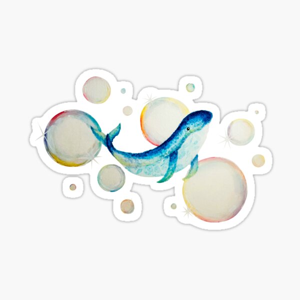 Item preview, Blue Whale Surrounded By Bubbles designed and sold by Selkies-Shop.