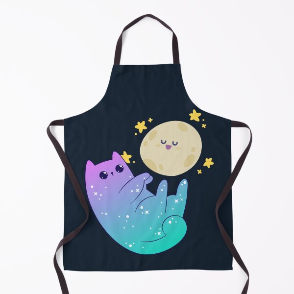 Item preview, Kawaii Kitty Mesmerized by the Moon designed and sold by GoblinBoutique.