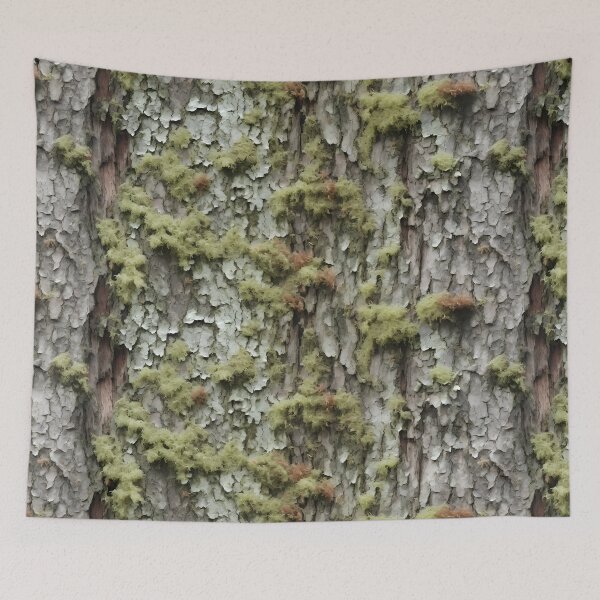 Item preview, Forest moss and lichen on tree a tree trunk, AI generated, lost in a random forest designed and sold by House-of-Wyld.
