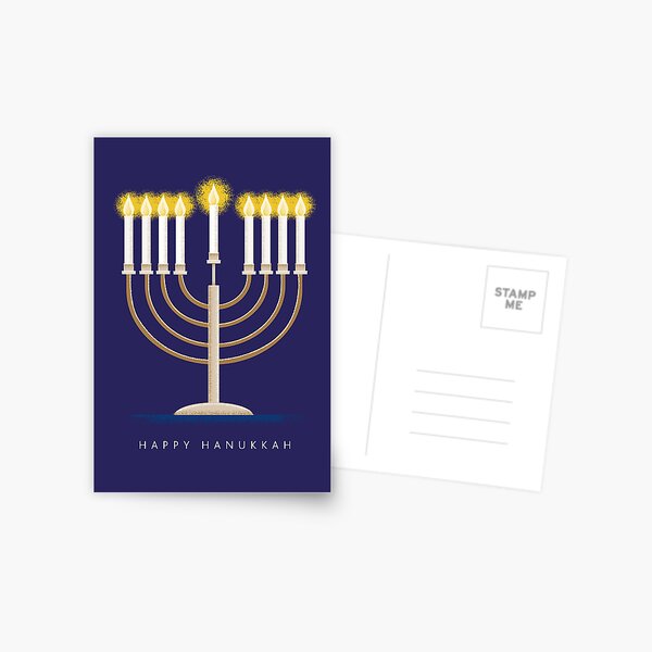 Item preview, Happy Hanukkah greeting design with Menorah designed and sold by Jdawnink.