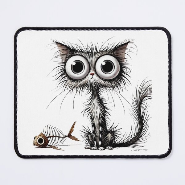 Item preview, Skinny cat with fish bones designed and sold by FusiTink.