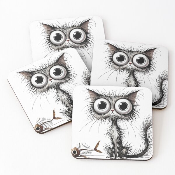 Item preview, Skinny cat with fish bones designed and sold by FusiTink.