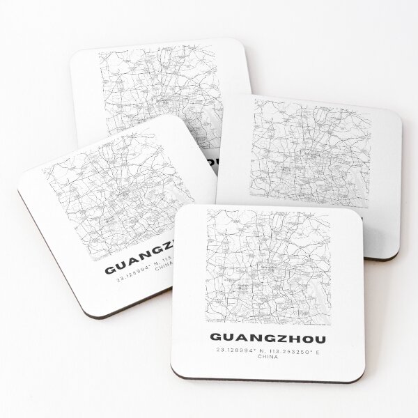 Item preview, Minimalist Guangzhou Map Art - China City Coordinates Design designed and sold by RM-Journey.