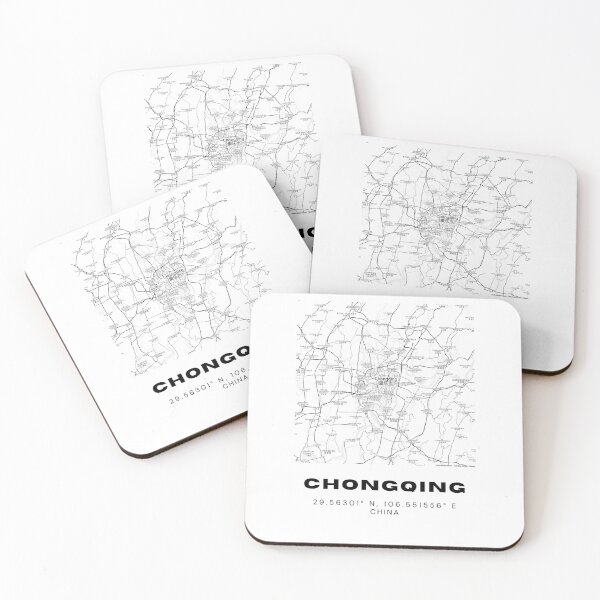 Item preview, Minimalist Chongqing Map Art - China City Coordinates Design designed and sold by RM-Journey.