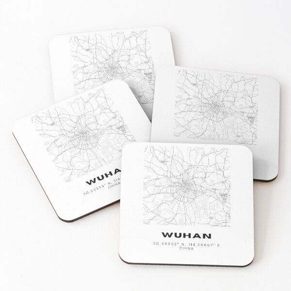 Item preview, Minimalist Wuhan Map Art - China City Coordinates Design designed and sold by RM-Journey.
