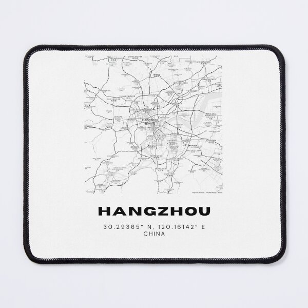 Item preview, Minimalist Hangzhou Map Art - China City Coordinates Design designed and sold by RM-Journey.