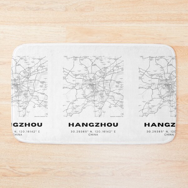 Item preview, Minimalist Hangzhou Map Art - China City Coordinates Design designed and sold by RM-Journey.