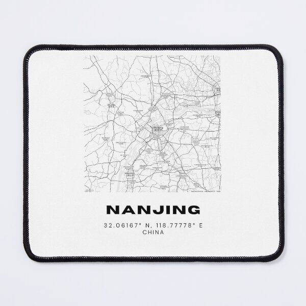 Item preview, Minimalist Nanjing Map Art - China City Coordinates Design designed and sold by RM-Journey.