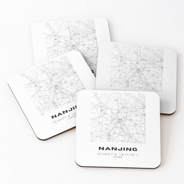 Item preview, Minimalist Nanjing Map Art - China City Coordinates Design designed and sold by RM-Journey.