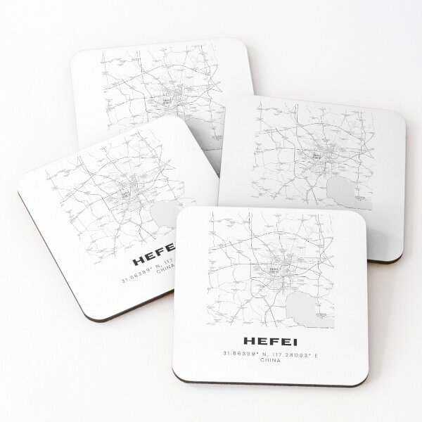 Item preview, Minimalist Hefei Map Art - China City Coordinates Design designed and sold by RM-Journey.