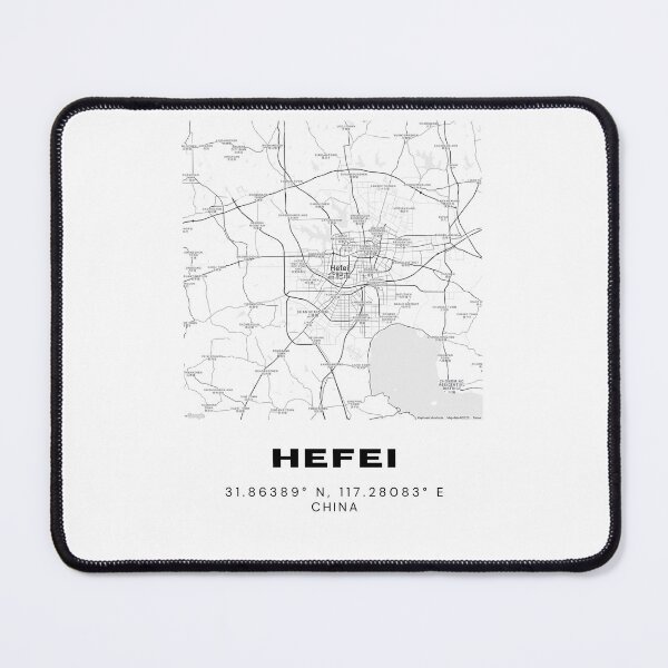 Item preview, Minimalist Hefei Map Art - China City Coordinates Design designed and sold by RM-Journey.
