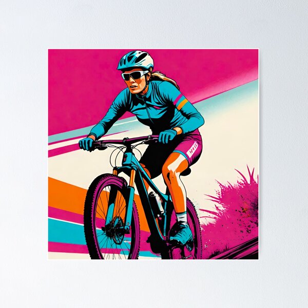 Item preview, Pink Female MTB Shredder in Action designed and sold by GrizzlyCompany.