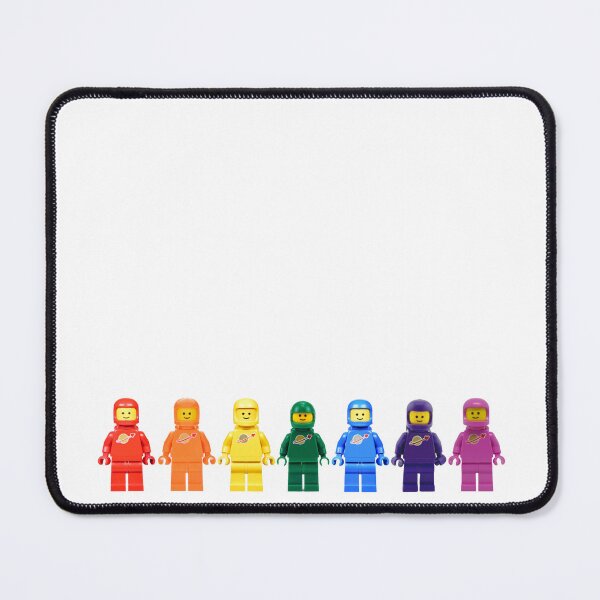 Item preview, Brick Toy Astronauts - Rainbow Pride Edition (with rocket!) designed and sold by YonderAndBeyond.