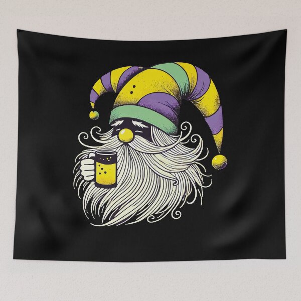 Artikelvorschau, Mardi Gras Gnom Mit Bierkrug In Der Hand entworfen und verkauft von LuminOrb.