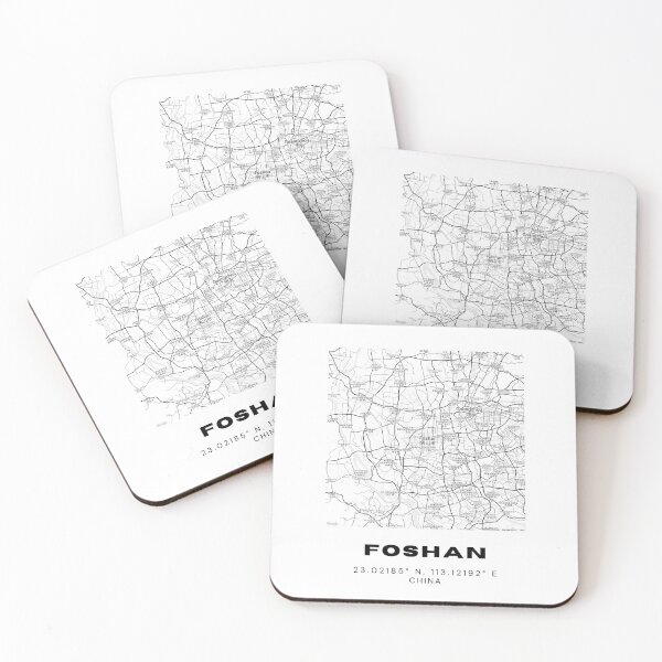 Item preview, Minimalist Foshan Map Art - China City Coordinates Design designed and sold by RM-Journey.