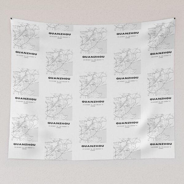 Item preview, Minimalist Quanzhou Map Art - China City Coordinates Design designed and sold by RM-Journey.