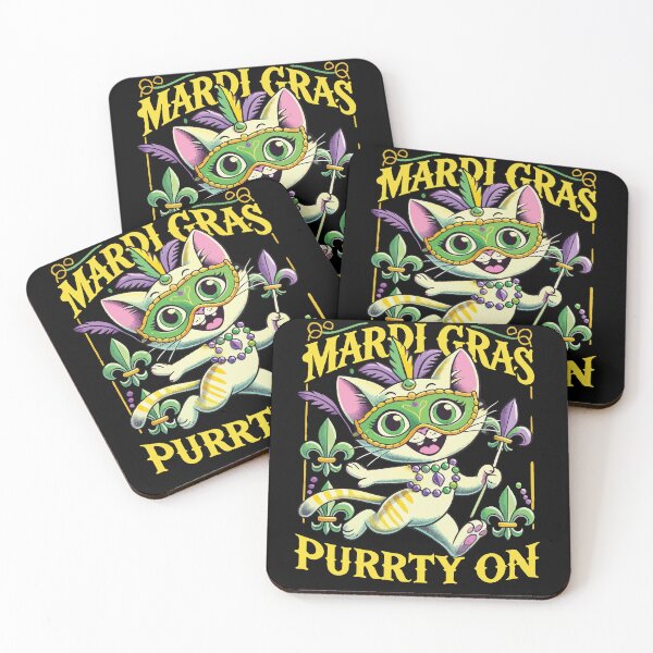 Item preview, Mardi Gras Purrrty On Cat Celebration Fun designed and sold by LuminOrb.