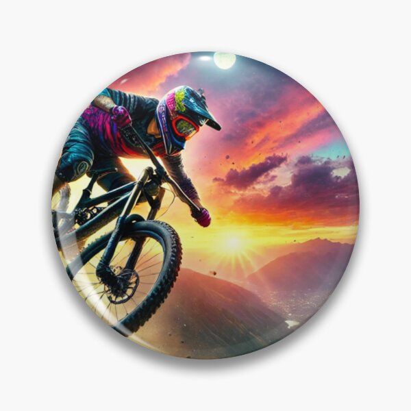Item preview, Epic Pink & Purple Downhill MTB Shred – Full Speed Descent designed and sold by GrizzlyCollective.