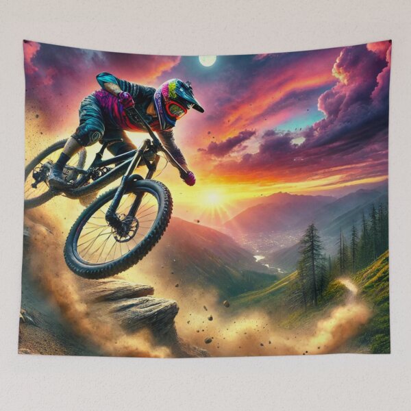 Item preview, Epic Pink & Purple Downhill MTB Shred – Full Speed Descent designed and sold by GrizzlyCollective.