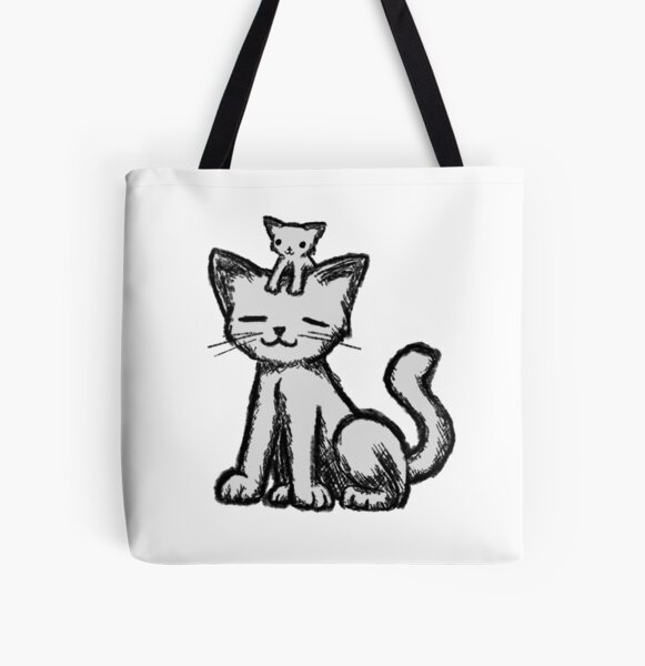 Vista previa del artículo con la obra «Gato y gato más pequeño», diseñado y vendido por JustABirb.