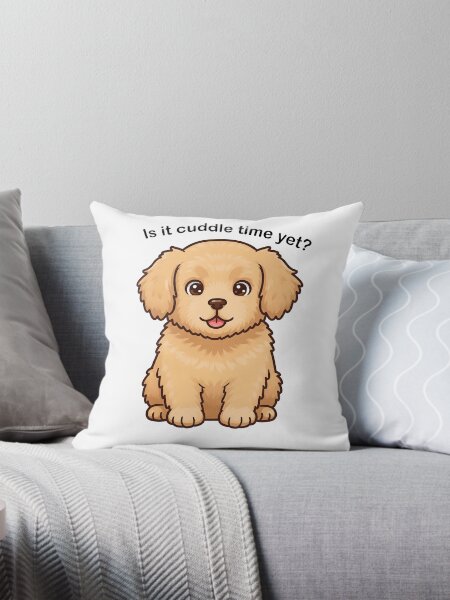 Vista previa del artículo con la obra «¿Ya es hora de abrazarse? - Adorable cachorro Golden Retriever», diseñado y vendido por Owcomm.