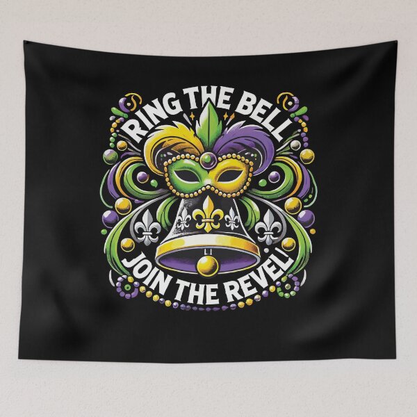 Item preview, Mardi Gras Ring The Bell Join The Revel designed and sold by LuminOrb.