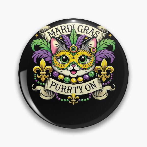 Artikelvorschau, Mardi Gras Purrrty On Katzenfreude entworfen und verkauft von LuminOrb.