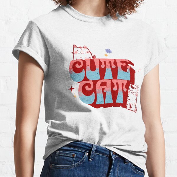 Item preview, Retro Cute Cat Typography Design – Groovy Aesthetic Kitty Print designed and sold by TnMrkl.