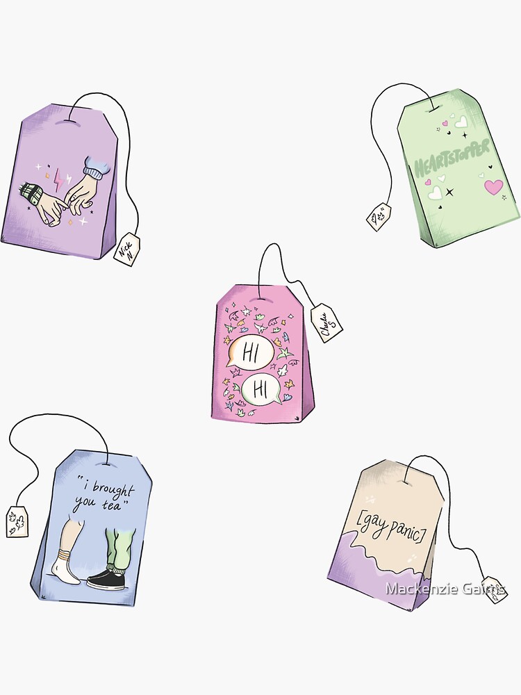 Thumbnail 3 of 3, Sticker, HEARTSTOPPER tea stickers value pack designed and sold by BrainwaveCCo.