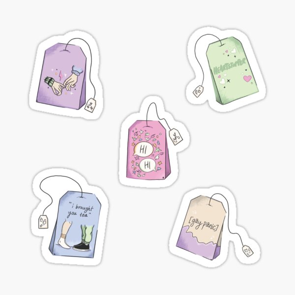 Item preview, HEARTSTOPPER tea stickers value pack designed and sold by Tavia Gairns.